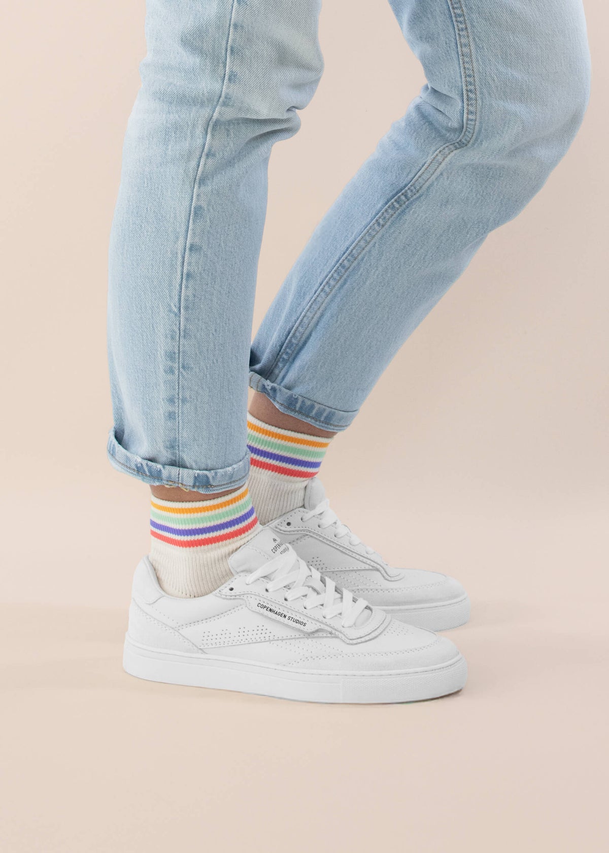Multi Stripes - Sneaker Socken High