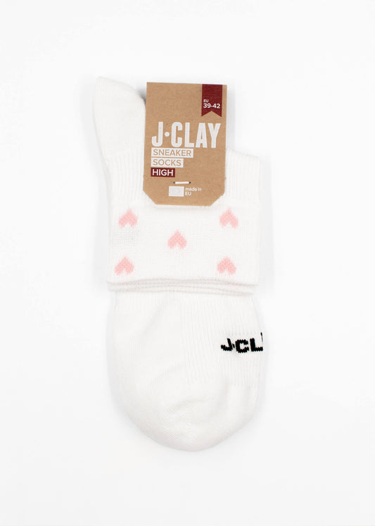 Pink Hearts - Sneaker Socken High