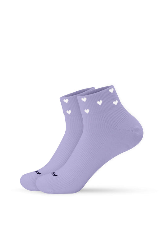 Lavenda Hearts - Sneaker Socken High