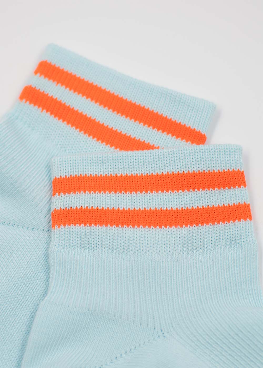 Orange Neon Stripes - Sneaker Socken High