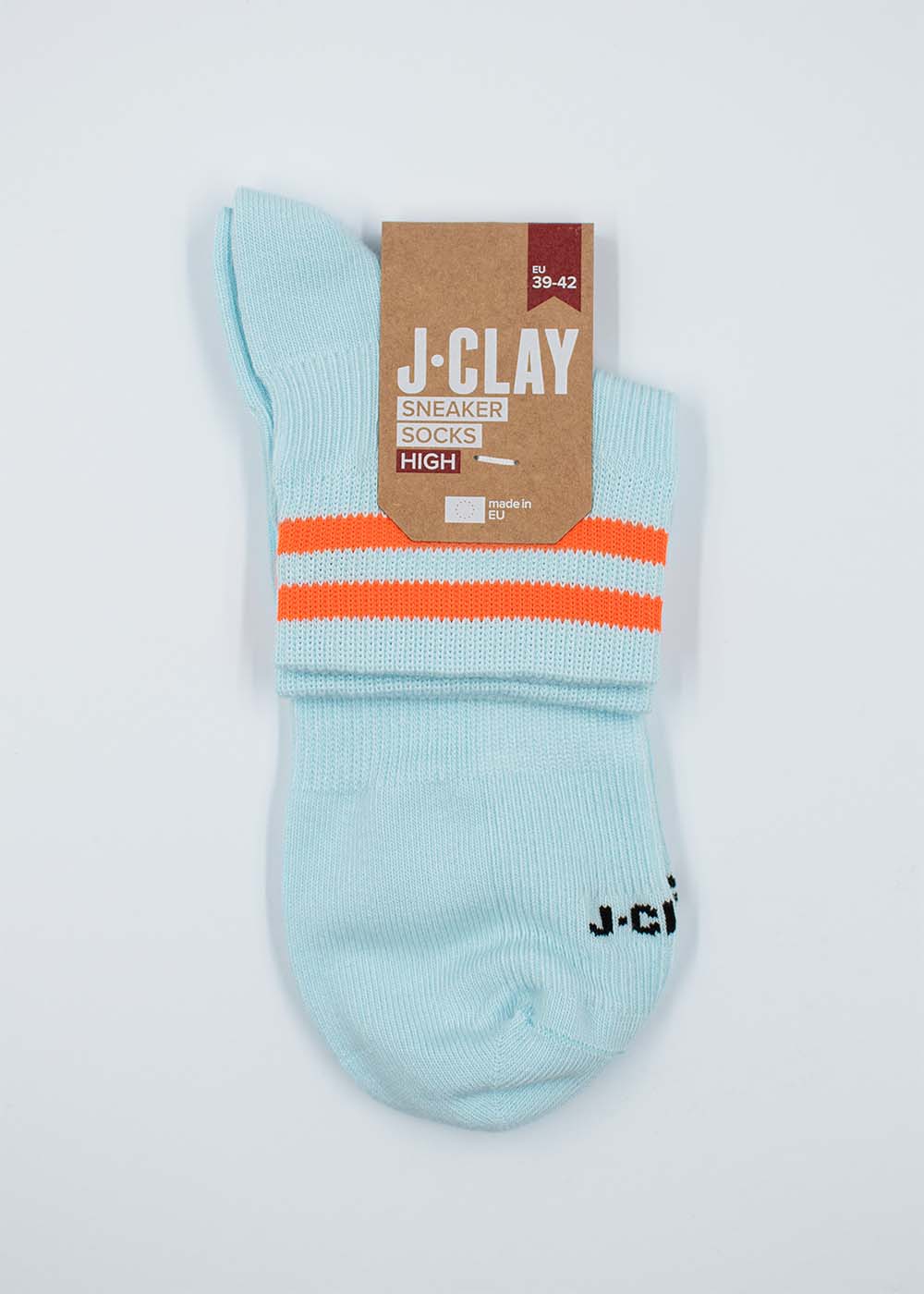 Orange Neon Stripes - Sneaker Socken High