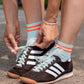 Orange Neon Stripes - Sneaker Socken High